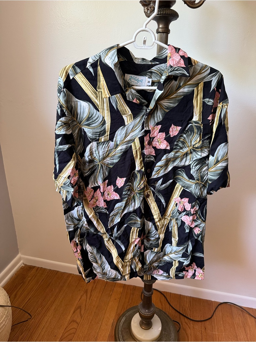 Aloha shirt Black Tropical Bamboo Print Shirt Jacket